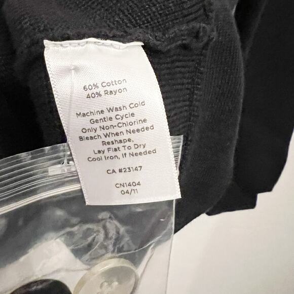 Talbots Petites Sweater Cardigan Jacket Small Black Classic Button Knit Cotton - Picture 6 of 6